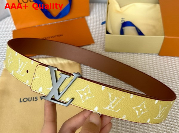 LV Initiales 40mm Reversible Belt in Yellow Taurillon Leather M8458V Replica