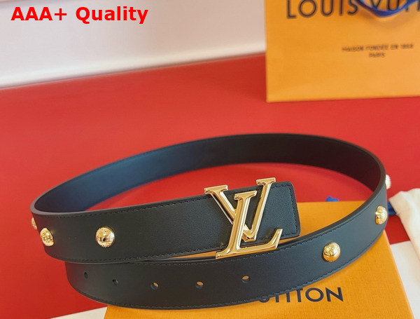 LV Initiales Studs 30mm Belt in Black Calfskin Leather Replica