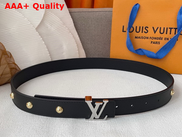 LV Initiales Studs 30mm Reversible Belt in Black Calfskin Leather M8242U Replica