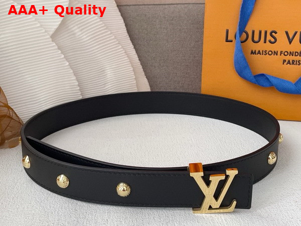 LV Initiales Studs 30mm Reversible Belt in Black Calfskin Leather M8242U Replica