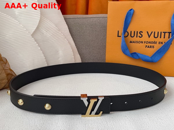 LV Initiales Studs 30mm Reversible Belt in Black Calfskin Replica