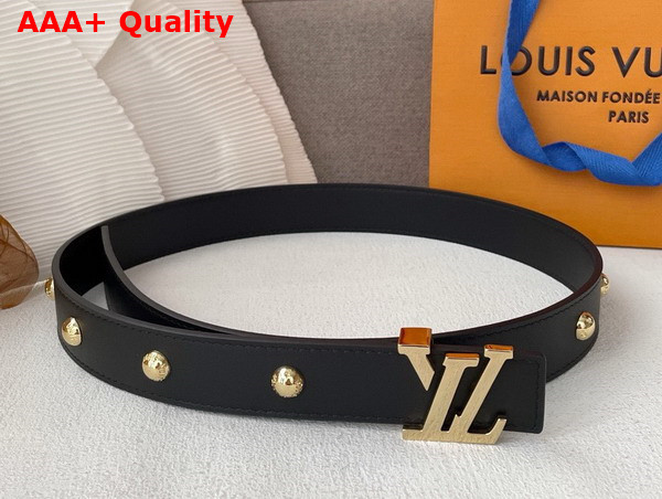 LV Initiales Studs 30mm Reversible Belt in Black Calfskin Replica