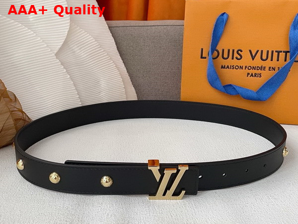 LV Initiales Studs 30mm Reversible Belt in Black Calfskin Replica