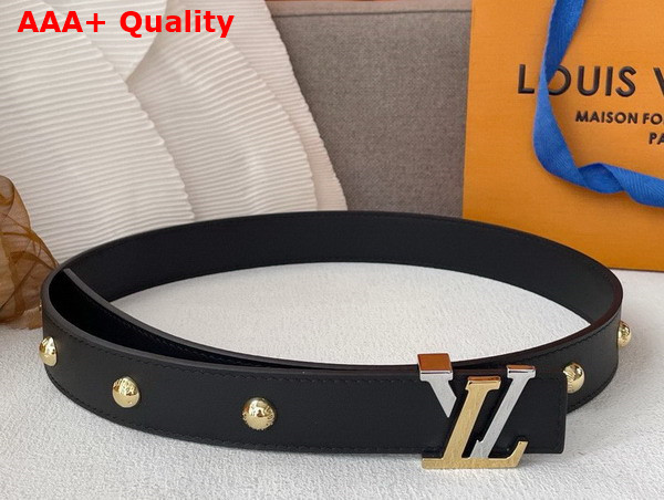 LV Initiales Studs 30mm Reversible Belt in Black Calfskin Replica