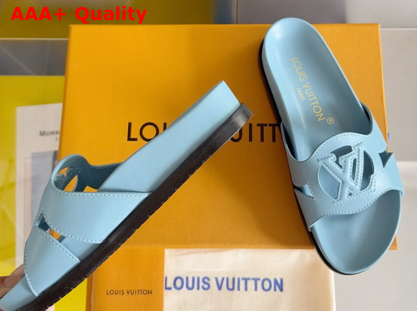 LV Isola Flat Comfort Mule in Light Blue Calf Leather 1ACPD9 Replica