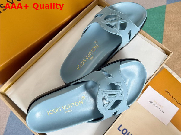 LV Isola Flat Comfort Mule in Light Blue Calf Leather 1ACPD9 Replica