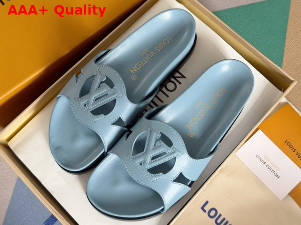 LV Isola Flat Comfort Mule in Light Blue Calf Leather 1ACPD9 Replica