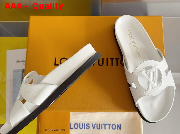 LV Isola Flat Comfort Mule in White Calf Leather 1ACPBH Replica