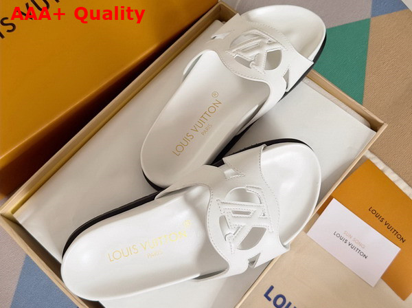 LV Isola Flat Comfort Mule in White Calf Leather 1ACPBH Replica