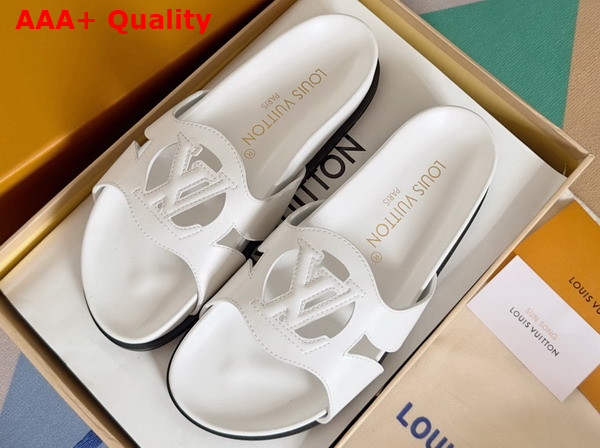 LV Isola Flat Comfort Mule in White Calf Leather 1ACPBH Replica