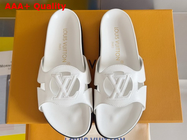 LV Isola Flat Comfort Mule in White Calf Leather 1ACPBH Replica