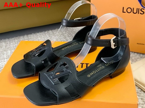 LV Isola Sandal in Black Calf Leather 1ACIPW Replica