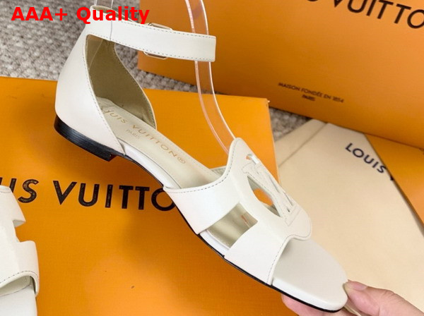 LV Isola Sandal in White Calf Leather 1ACIQS Replica