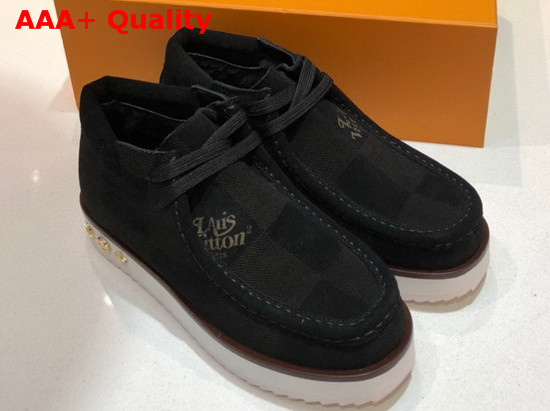 LV Mods Ankle Boot in Black Damier Suede Calf Leather Replica