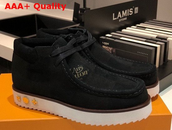 LV Mods Ankle Boot in Black Damier Suede Calf Leather Replica