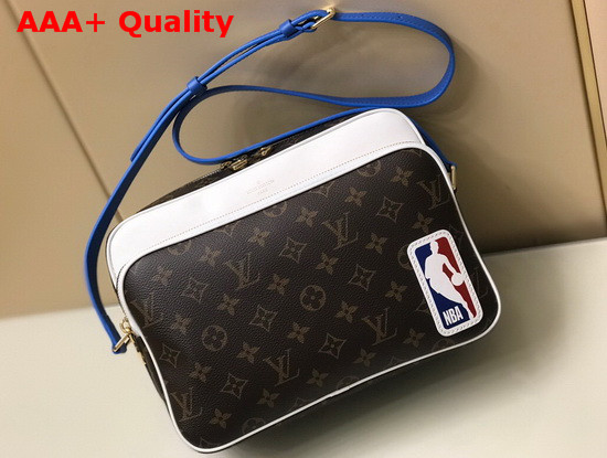 LV NBA Nil Messenger Bag in Monogram Canvas and White Cowhide Leather Trim Replica