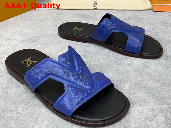 LV Oasis Mule in Blue Monogram Grained Calf Leather 1AAR3P Replica