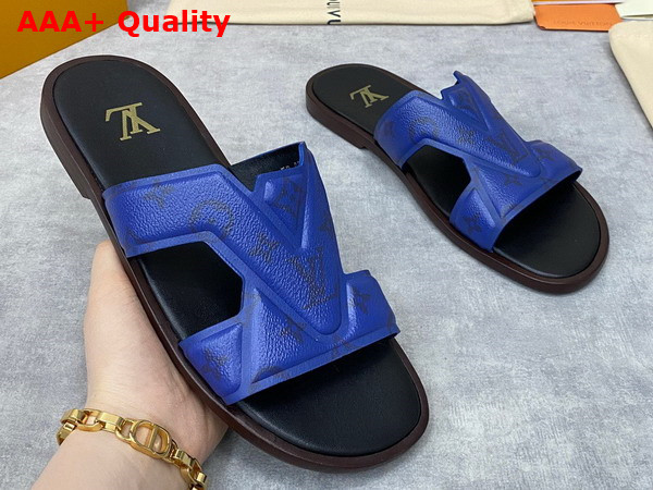 LV Oasis Mule in Blue Monogram Grained Calf Leather 1AAR3P Replica