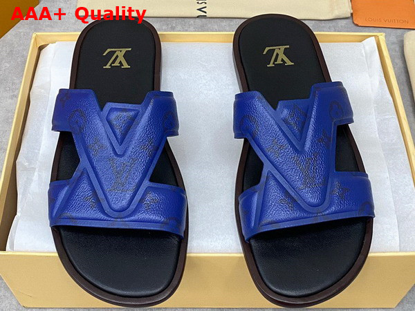 LV Oasis Mule in Blue Monogram Grained Calf Leather 1AAR3P Replica