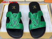 LV Oasis Mule in Green Monogram Grained Calf Leather 1AANDP Replica