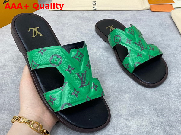 LV Oasis Mule in Green Monogram Grained Calf Leather 1AANDP Replica