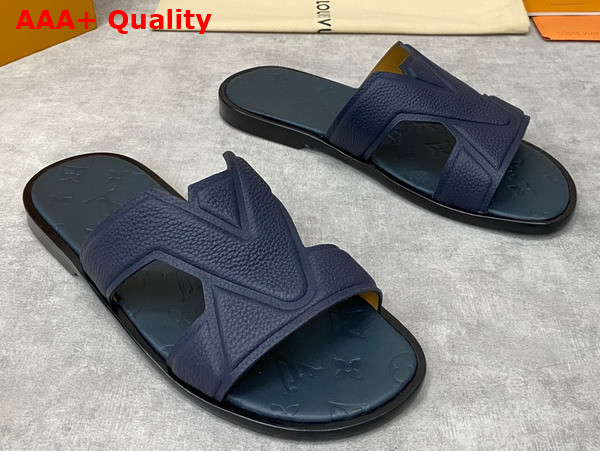 LV Oasis Mule in Navy Blue Grained Calf Leather 1AA4E3 Replica