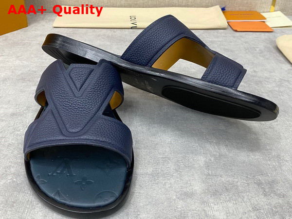 LV Oasis Mule in Navy Blue Grained Calf Leather 1AA4E3 Replica