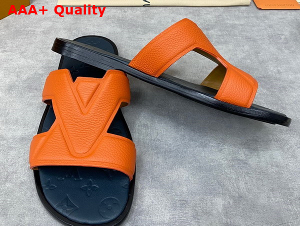 LV Oasis Mule in Orange Grained Calf Leather Replica