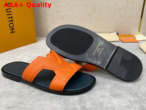 LV Oasis Mule in Orange Grained Calf Leather Replica