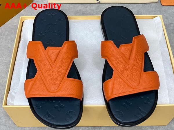 LV Oasis Mule in Orange Grained Calf Leather Replica