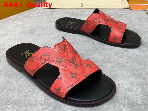 LV Oasis Mule in Red Monogram Grained Calf Leather 1AAR39 Replica