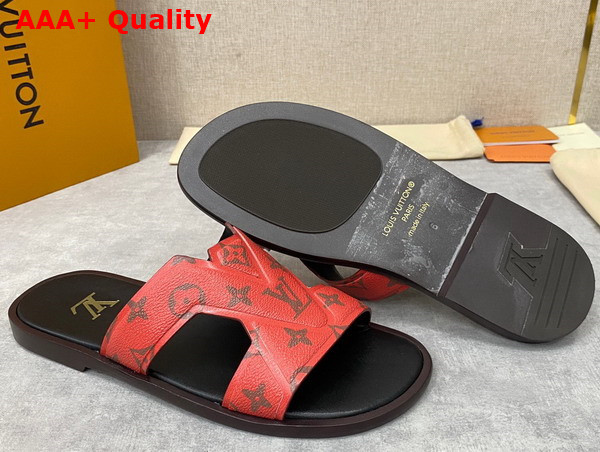 LV Oasis Mule in Red Monogram Grained Calf Leather 1AAR39 Replica