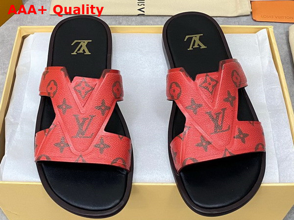 LV Oasis Mule in Red Monogram Grained Calf Leather 1AAR39 Replica