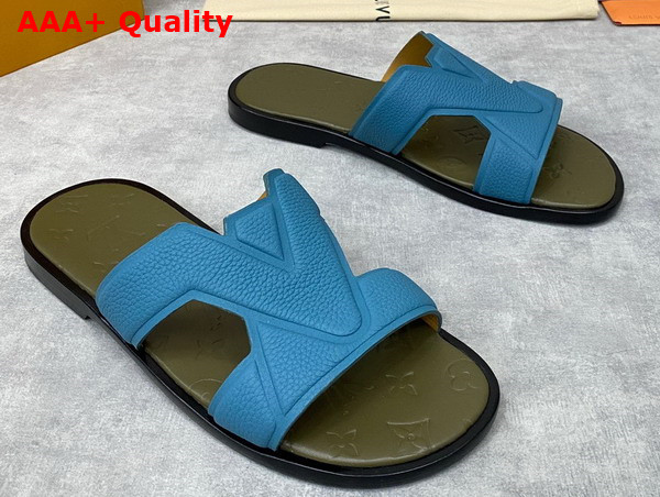 LV Oasis Mule in Sky Blue Grained Calf Leather Replica