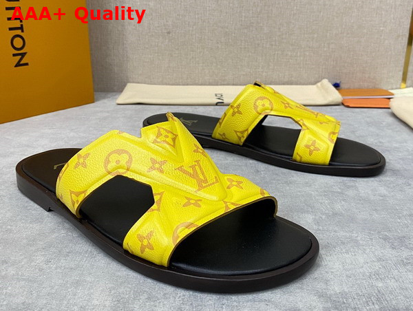 LV Oasis Mule in Yellow Monogram Grained Calf Leather Replica