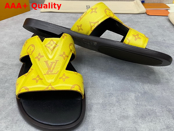 LV Oasis Mule in Yellow Monogram Grained Calf Leather Replica