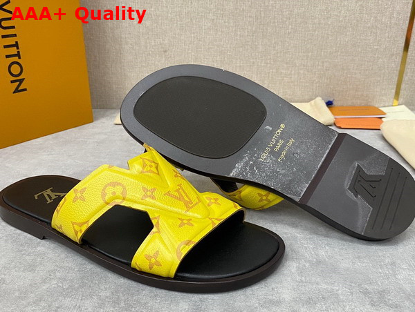 LV Oasis Mule in Yellow Monogram Grained Calf Leather Replica