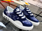 LV Ollie Sneaker in Blue Canvas Tie Die Laces 1AA7ME Replica