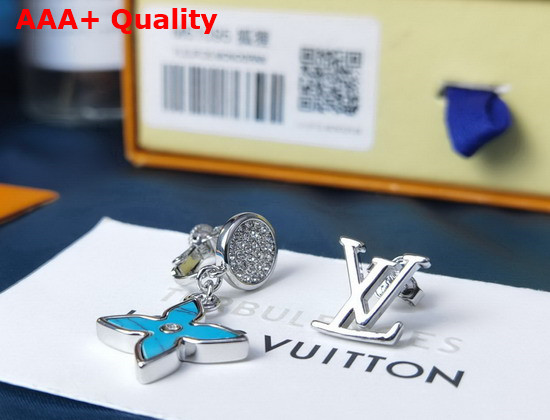 LV Opal Earrings Silver Color Hardware Blue Opal MP3051 Replica