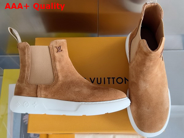 LV Pacific Chelsea Boot in Beige Suede Calf Leather 1ADG78 Replica