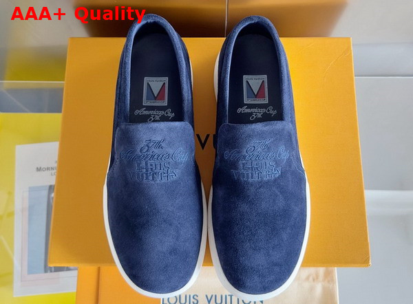 LV Pacific Loafer in Navy Blue Suede Calf Leather 1AD6YV Replica