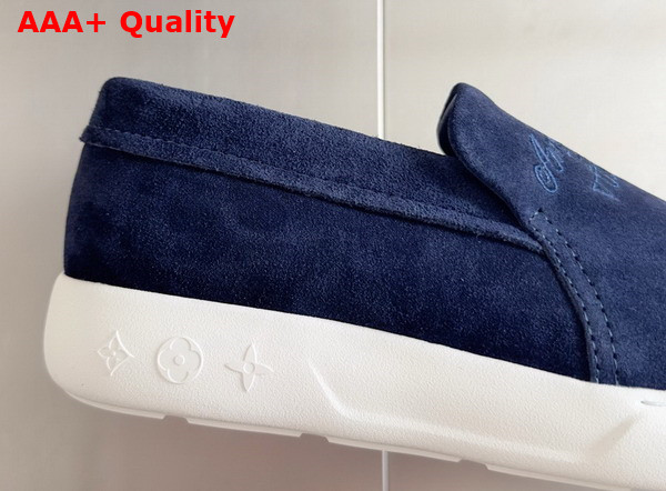 LV Pacific Loafer in Navy Blue Suede Calf Leather 1AD6YV Replica