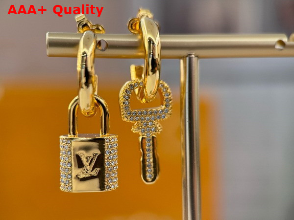 LV Padlock Earrings Metal with Gold Color Finish M01583 Replica