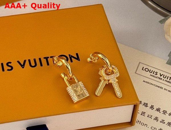 LV Padlock Earrings Metal with Gold Color Finish M01583 Replica