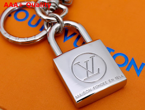 LV Padlock Key Holder in Silver Replica