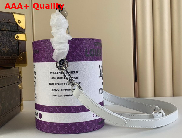 LV Paint Can Purple Monogram Coated Canvas and Cowhide Leather M81591 Replica