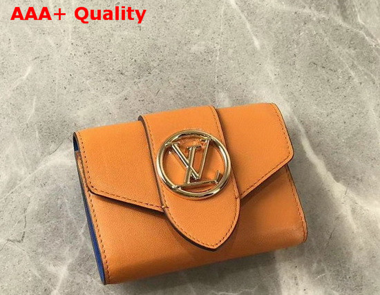 LV Pont 9 Compact Wallet Summer Gold Cowhide Leather Replica