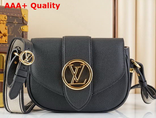 LV Pont 9 Soft PM Black Grained Calfskin M58727 Replica