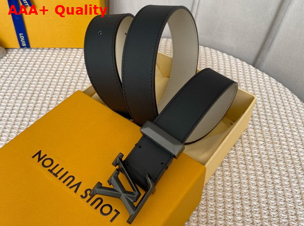 LV Pyramide 35mm Belt Black and Beige Calf Leather M0467T Replica