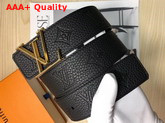 LV Pyramide 40mm Belt Black Embossed with Monogram Pattern Calf Leather Strap M0032T Replica